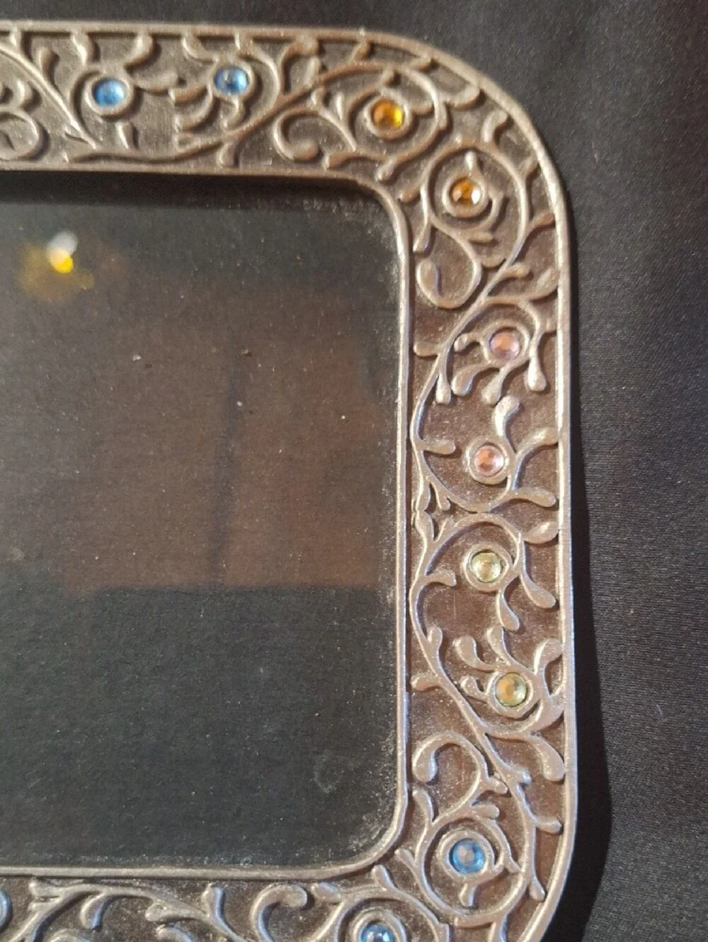 Decorative Silver-Tone Bejeweled 4 X 6 Frame - Silver